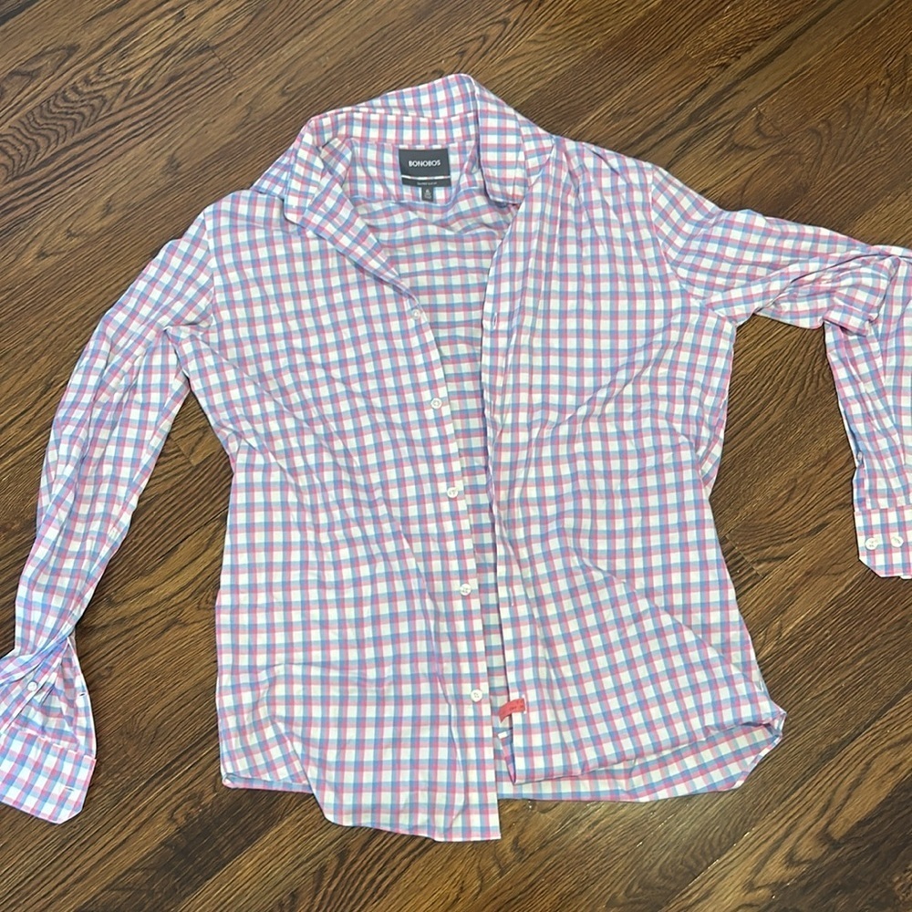 Bonobos Men’s XL Blue And Pink Shirt